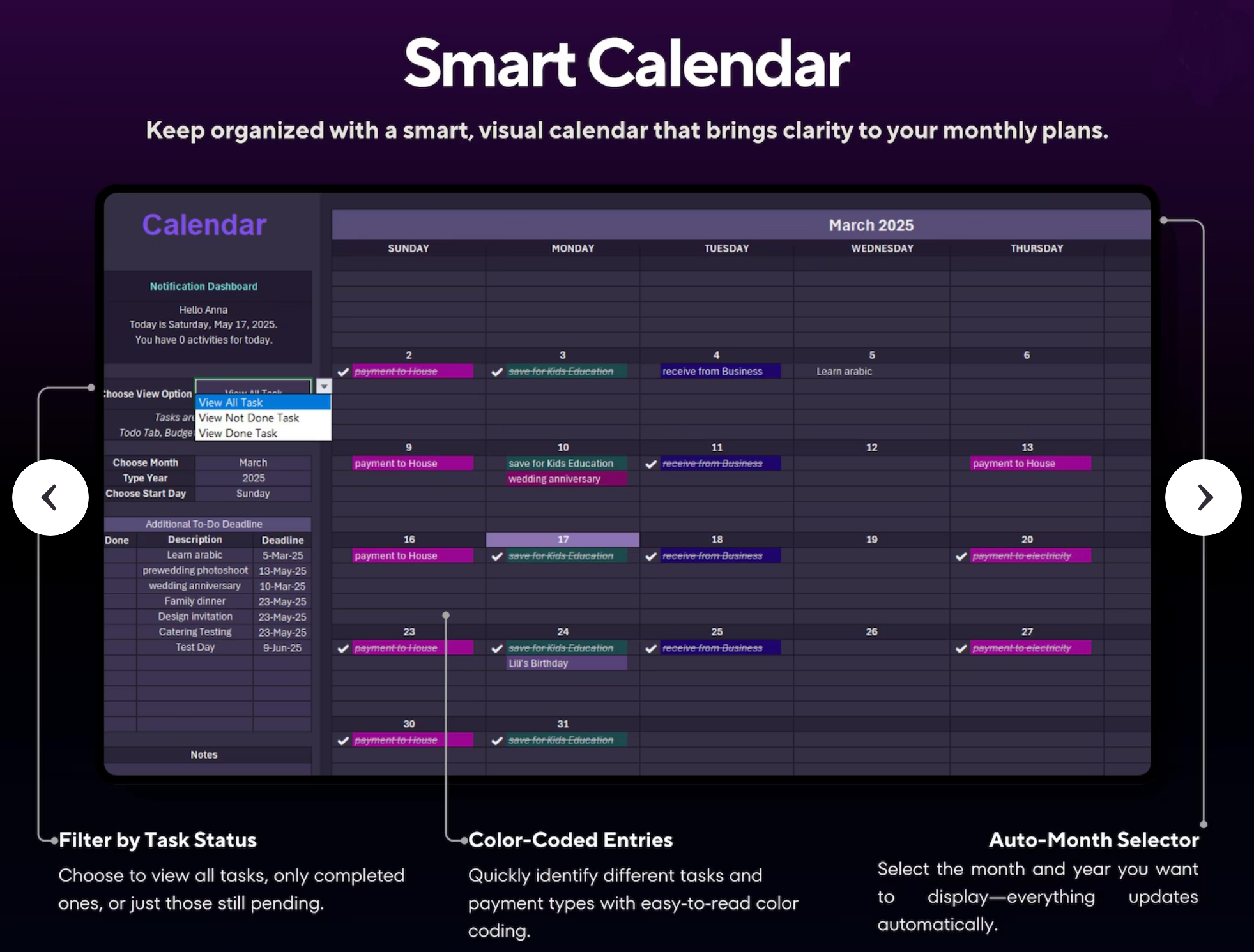 Smart calendar
